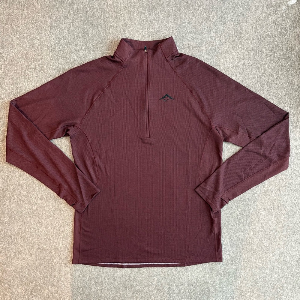 Nike Trail‎ Running Top Men's Small Maroon Dri-FIT 1/2-Zip -FV9994-652